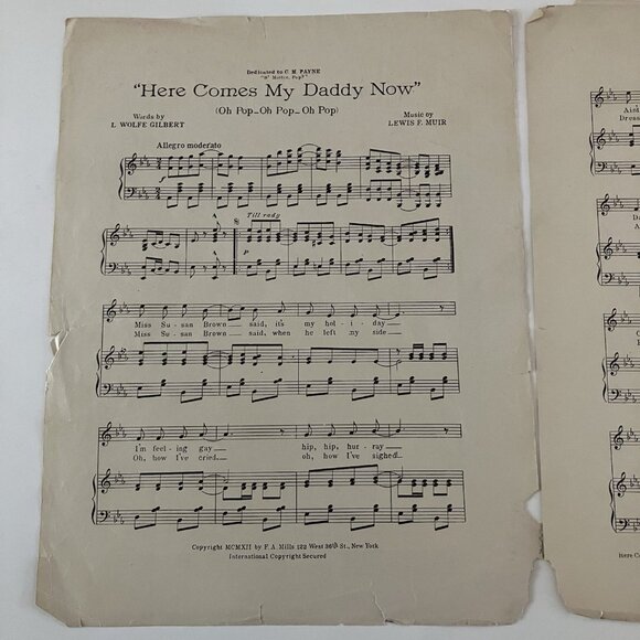 1910s Vintage Sheet Music All Alone - He May Be Old, But He’s Got Young Ideas - Picture 12 of 16